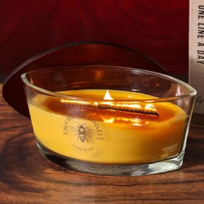 DEVI Pure Beeswax Candles Jar Candles 14oz, Large Bees Wax Candles for Home Unscented, Gifts for Women & Men, 60 Hours Burning, Non Toxic Candles, Paraffin-Free in Kuwait