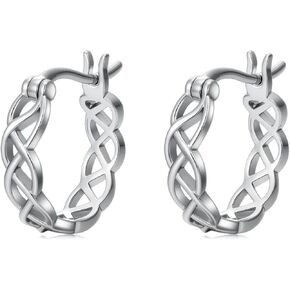 Celtic Earrings Sterling Silver Hoop Earrings Celtic Knot Huggie Earrings for Women in Kuwait