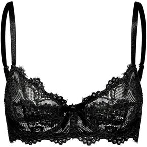 Women's Plus Size Lace Mesh Bras Spaghetti Strap Triangle Bra with Back Closure Comfy Elegant Underwear in Kuwait