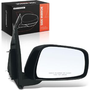 A-Premium Passenger Side Manual Door Mirror - Compatible with Nissan Frontier 2005-2021, Xterra 2005-2015 - Non-Heated Manual Folding Black Outside Rear View Mirror - Replace# 96301EA000 in Kuwait