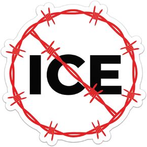 Anti Ice Protest Sticker - Waterproof Vinyl Decal for Car Bumper, Laptop, Water Bottle, Bookcase, Phone Cases, Wall, and Window, Size - 3'' Longer Side in Kuwait