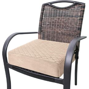 Booster Cushion for Adults - 18x18x5 Medium-Firm Seat Cushion for Home, Office, Wheelchair, Car - Washable Velvety Cover with Waterproof Layer, Removable Strap & Non-Slip Base - Beige in Kuwait