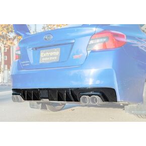Replacement For 2015-2021 Subaru WRX STi | JDM Performance Style Rear Bumper Lower Fin Diffuser (ABS Plastic - Painted Glossy Black) in Kuwait