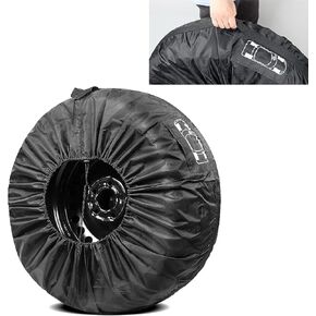 1 PC Car Tire Protector, Car Spare Tire Cover, Spare Tire Storage Bag, Universal for Most Cars (Black #31.49") in Kuwait