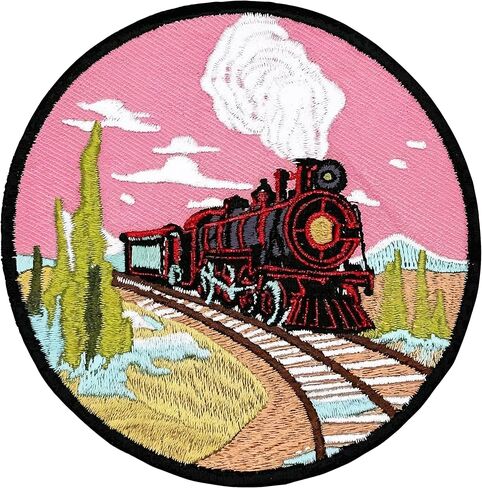 3.5" Train Patch, Train Patches Applique - Vintage Embroidered Patches - Applique Patches for Kids/Children - Western Patches - Kids Patches Iron On - Kids Applique - Boys Iron On Patches in Saudi Arabia
