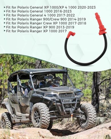 2Pcs Ignition Coil Spark Plug Wire Cap Fit for Polaris General Ranger rew XP 900 1000 General XP 4 1000 2013-2023 Replace 4014032 4014033 4017692 4017693 in Saudi Arabia