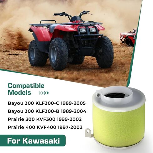 منقي هواء + طقم دليل الجسم + شمعة إشعال لـ 1989-2005 Kawasaki KLF300C/B Bayou 300 KVF300 KVF400 Prairie 300 400 in Kuwait