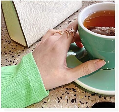 SEVENSTONE Gold Knot Wave Rings for Women Adjustable Finger Knuckle Stackable Thumb Simple Open Ring Set in Saudi Arabia