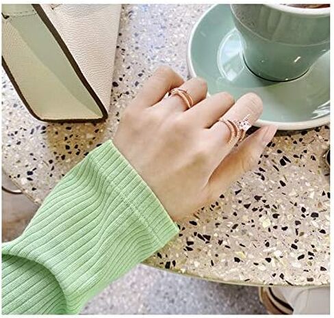 SEVENSTONE Gold Knot Wave Rings for Women Adjustable Finger Knuckle Stackable Thumb Simple Open Ring Set in Saudi Arabia