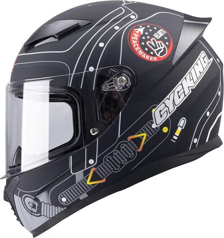 Full Face Motorcycle Helmet DOT Approved Motorbike Racing Street Bike Helmets Men Womens Black White Adult in Saudi Arabia