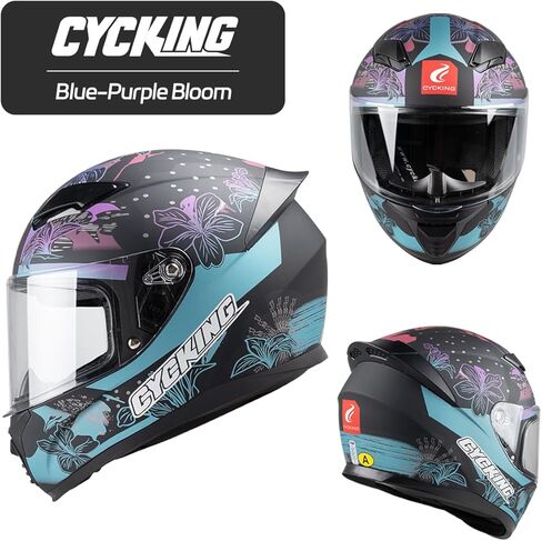 Full Face Motorcycle Helmet DOT Approved Motorbike Racing Street Bike Helmets Men Womens Black White Adult in Kuwait