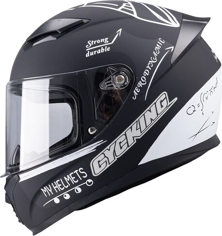 Full Face Motorcycle Helmet DOT Approved Motorbike Racing Street Bike Helmets Men Womens Black White Adult in Kuwait