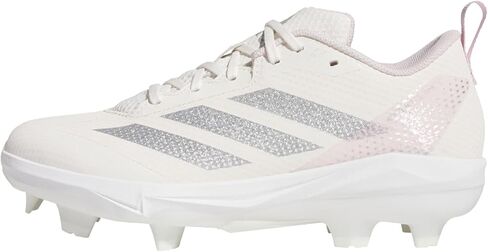 adidas Women's Adizero Instict TPU 2.0 Softball, Chalk White/Silver Metallic/Clear Pink, 8 in Kuwait