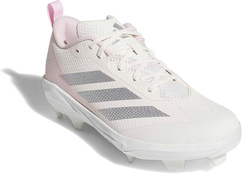 adidas Women's Adizero Instict TPU 2.0 Softball, Chalk White/Silver Metallic/Clear Pink, 8 in Kuwait
