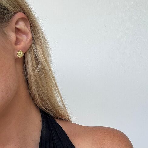 Silverly Gold Plated Smiling Sun and Crescent Moon Stud Earrings - Small Celestial Gold Mismatched Studs - Asymmetric Fun Summer Jewelry for Women - Hypoallergenic Ear Party Jewelry in Saudi Arabia