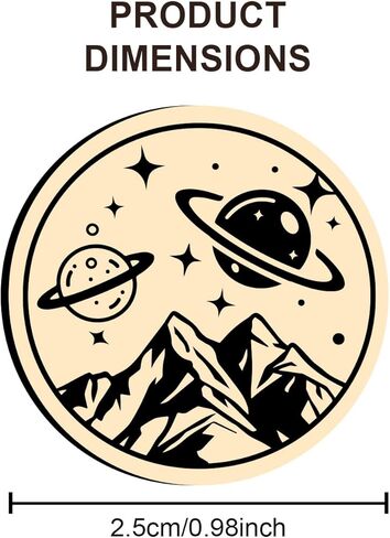 1Pcs Planet Wax Seal Brass Stamp Head, Universe Space Removable Seal Head Round Metal Stamp for Envelopes Party Invitation Envelope Gift Wrapping Thanksgiving Card, 25x14.5mm in Saudi Arabia