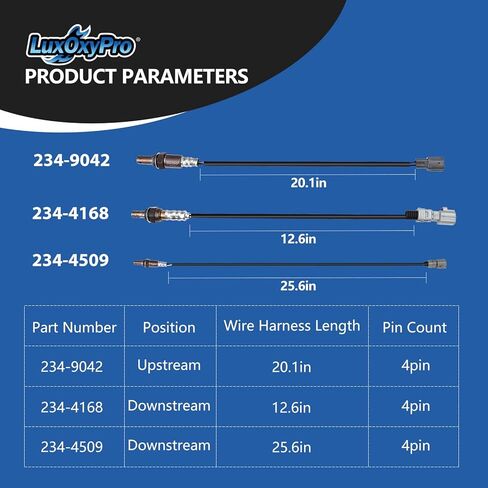 مستشعر الأوكسجين O2 المنبع والمصب لتويوتا هايلاندر 3.3L V6 2004-2007 ، استبدال 234-9042 234-4509 234-4168 4 قطعة in Kuwait
