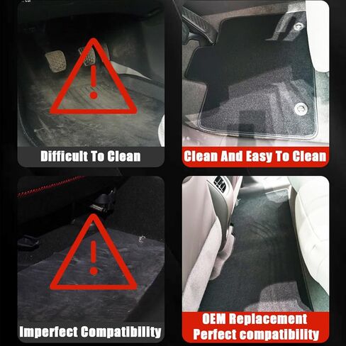 SecosAutoparts Replacement Black Velour Front & Rear Floor Mats Carpet Compatible with BMW F10 5-Series 2011 2012 2013 2014 2015 2016 in Saudi Arabia