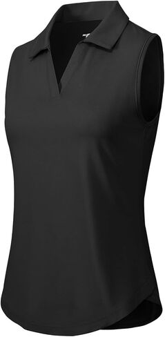 Gopune Women's Sleeveless Golf Polo Shirts Quick Dry Tennis Shirts Lightweight UPF 50+ Collared V-Neck Tank Tops in Kuwait