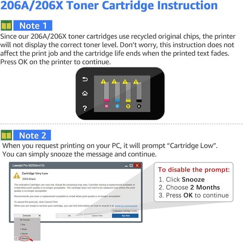 206A Toner Cartridges 4 Pack(with Chip) Replacement for HP 206A Toner 206X W2110A W2110X Compatible with HP Color LaserJet Pro MFP M283fdw M283cdw M283fdn M282mw Pro M255dw M255nw Printer (4 Pack) in Kuwait