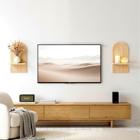 2pcs Boho Wall Candle Sconces Boho Wall Decor Rustic Farmhouse Wooden WallMount Candle Holders Wood Bohemian Decor Floating Shelves Arched Wooden Hanging Shelves for Bedroom Living Room Bathroom Home in Saudi Arabia