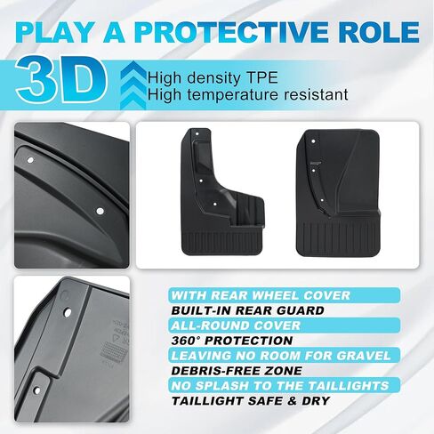 اللوحات الطينية من Dermon لـ 2022-2025 Ford Maverick (ليست من أجل Lobo) واقيات الطين الأمامية والخلفية واقيات الطين من الرذاذ وحماية العجلات والإطارات 4 قطع (إصدار كبير جدًا) in Kuwait