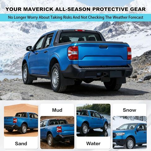 اللوحات الطينية من Dermon لـ 2022-2025 Ford Maverick (ليست من أجل Lobo) واقيات الطين الأمامية والخلفية واقيات الطين من الرذاذ وحماية العجلات والإطارات 4 قطع (إصدار كبير جدًا) in Kuwait