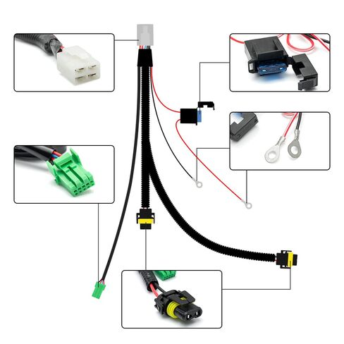H10 H12 HB3 HB4 HIR2 Fog Light Wiring Harness Socket Wire Connector 12V 40A Relay Wire Harness Kit Switch ON/Off for Toyota 4Runner Camry RAV'4 Avalon Corolla Highlander Prius Fog Light in Saudi Arabia