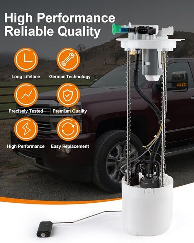 Electric Fuel Pump Module Assembly Compatible with 2011-2016 Chevy Silverado GMC Sierra 2500 3500 HD V8 6.0L Replace E4042M VANBOL0171 with Sending Unit Pressure Sensor in Saudi Arabia