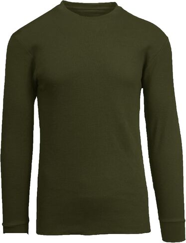 Men's Waffle Knit Thermal Shirts - Long Sleeve, Crew Neck, Warm Winter Layers (S-2XL) in Saudi Arabia