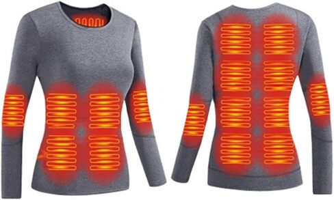 Women's Heated Underwear Tops 16 Heating Zones Electric Thermal Baselayer Shirt for Outdoor Skiing Cycling Hiking in Saudi Arabia