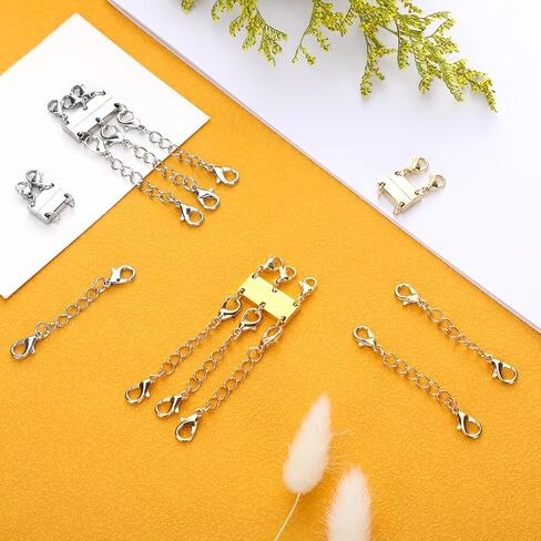 7 PCS Siliver Necklace Layering Clasps,Necklace Layered Clasp with 5 Necklace Extenders,Multiple Necklace Layering Separator for Women,Bracelet Connector Jewelry Clasps and Closures in Kuwait