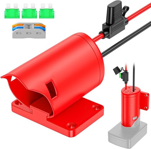 Power Wheel Adapter for Milwaukee M12 12V Battery with Fuse & Wire terminals, Power Connector 14 Gauge Robotic for Rc Car, Robotics, Rc Truck,DIY use, Work for Milwaukee M12 48-11-2420 48-11-2411 in Kuwait