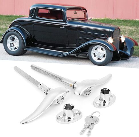 Acouto Locking for Door Handle 1932 for Window Garnish-Stainless Steel Car Outside Locking Door Handles Fit for 3 Window Coupe 1932-1934 in Kuwait