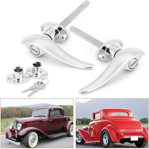 Acouto Locking for Door Handle 1932 for Window Garnish-Stainless Steel Car Outside Locking Door Handles Fit for 3 Window Coupe 1932-1934 in Kuwait