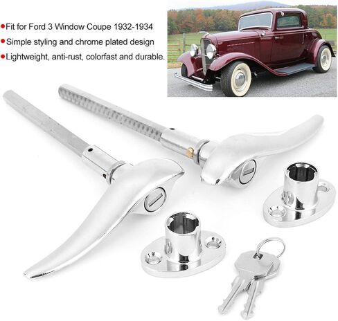 Acouto Locking for Door Handle 1932 for Window Garnish-Stainless Steel Car Outside Locking Door Handles Fit for 3 Window Coupe 1932-1934 in Kuwait