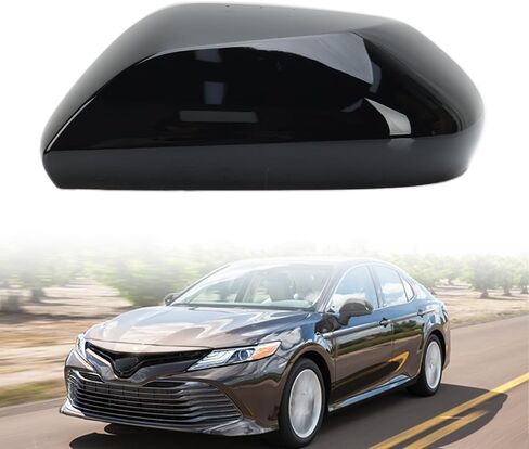 Left Glossy Black Rear View Exterior Side Mirror Cover Cap Trim Compatible With Toyota Camry 2018-2023 Driver Side 87945-06130 in Saudi Arabia