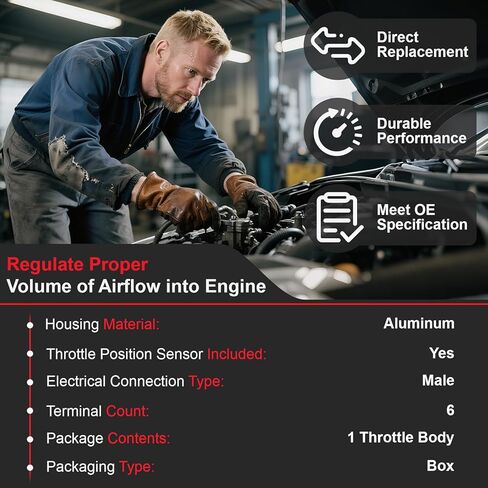 Throttle Body Assembly Compatible with Dodge Challenger Durango Charger Ram1500 2500 4500 5500 3500 Chrysler 300 2013 2014 2015 2016 2017 2018 2019 2020 53034251AB 53034251AC 53034251AD S20414 in Kuwait