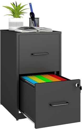 4 Drawer File Cabinet with Lock, Vertical Filing Cabinets for Home Office, Metal Storage Cabinets, Heavy Duty File Cabinet for Letter/Legal/A4/F4 Size Amsseble Required, Black in Saudi Arabia