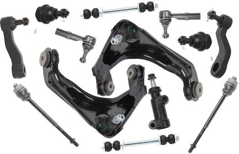 Front Upper Control Arm Ball Joint Tie Rod and Sway Bar Link Kit - Compatible with 2003-2009 Hummer H2 (8-Lug Models, with 3-Groove Pitman Arm) in Saudi Arabia