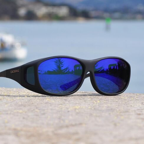 Cocoons Slim Line (M) Black Polarized Blue Mirror in Kuwait