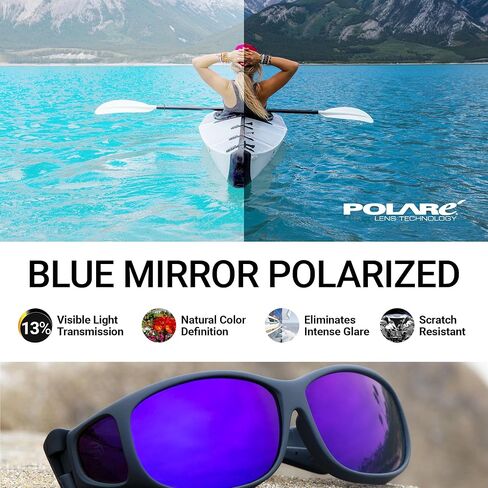 Cocoons Slim Line (M) Black Polarized Blue Mirror in Kuwait