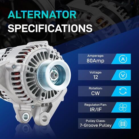 New Alternator Compatible with 2002 2003 Toyota Camry 02 03 Solara 2.4L, 2001-2005 RAV4 Base 2.0L 2.4L, 2005 RAV4 L Sport Manual Trans, 13958N 102211-2120 27060-0H010 400-52105 in Saudi Arabia