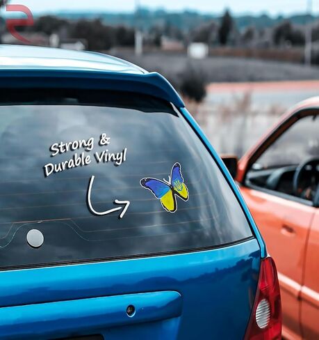 WSQ 2-Pack Ukraine Grunge Flag Butterfly I Stand with Ukraine Україна Vinyl Sticker Decal - 4 Inches - for Car Truck SUV Van Window Bumper Wall Laptop Tablet Cup Tumbler and Any Smooth Surface in Saudi Arabia