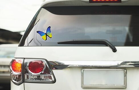 WSQ 2-Pack Ukraine Grunge Flag Butterfly I Stand with Ukraine Україна Vinyl Sticker Decal - 4 Inches - for Car Truck SUV Van Window Bumper Wall Laptop Tablet Cup Tumbler and Any Smooth Surface in Saudi Arabia