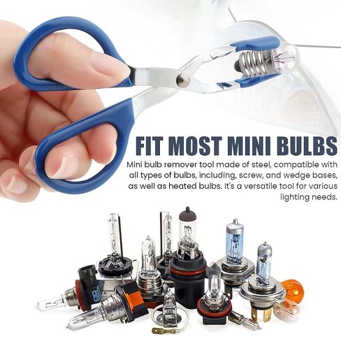 أداة إزالة لمبة صغيرة كماشة مصباح هالوجين، أداة استبدال لمبة المصباح المكسورة لإزالة المصابيح المصغرة التي يصعب الوصول إليها (أزرق) in Kuwait