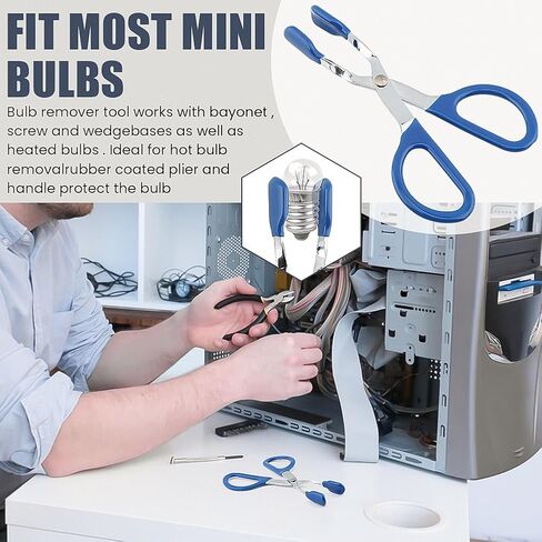 أداة إزالة لمبة صغيرة كماشة مصباح هالوجين، أداة استبدال لمبة المصباح المكسورة لإزالة المصابيح المصغرة التي يصعب الوصول إليها (أزرق) in Kuwait