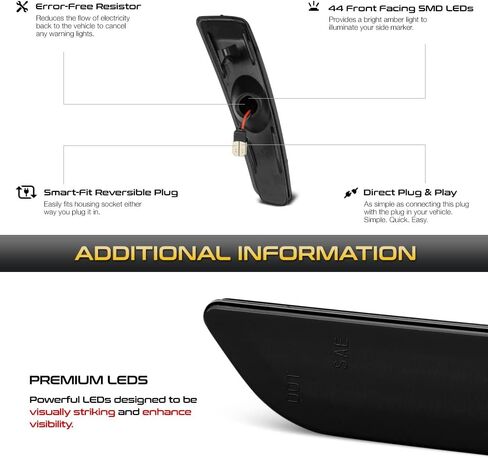VIPMOTOZ مصابيح LED كاملة للدخان الأمامي متوافقة مع 2008-2009 Pontiac G8 2011-2017 Caprice PPV Police Chrome Housing Smoke Tinted Lens Direct استبدال مجموعة زوج الجانب الأيسر والأيمن in Saudi Arabia
