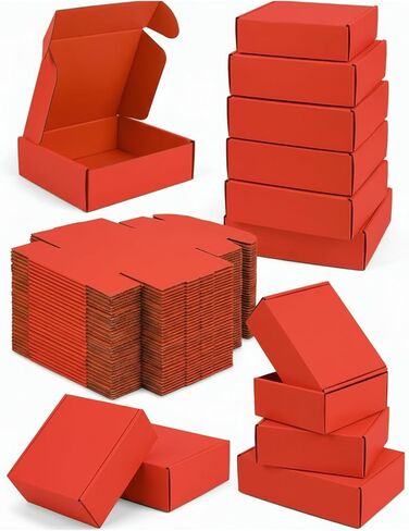 صناديق شحن صغيرة 50 حزمة، صناديق بريد مموجة 6 × 4 × 1.6 بوصة، صناديق بريد من الورق المقوى للتغليف، البريد، تغليف الهدايا، تخزين الحرف اليدوية، كرتون شحن من الورق المقوى القابل لإعادة التدوير (أزرق ملكي) in Kuwait