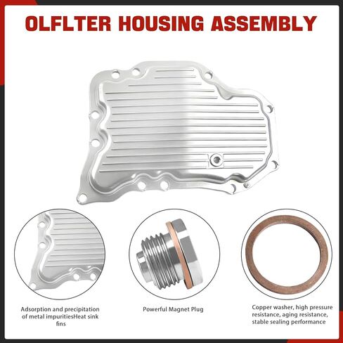 Upgraded aluminum Engine Oil Pan with Gasket Strong magnet Drain Plug Compatible with Nissan Rogue 1.5L 2021-2024 - Columns Replaces 11110 6RC1B,111106RC1B in Kuwait